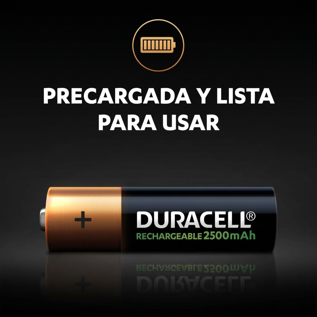 Duracell AA Recargable - Precargada y lista para usar