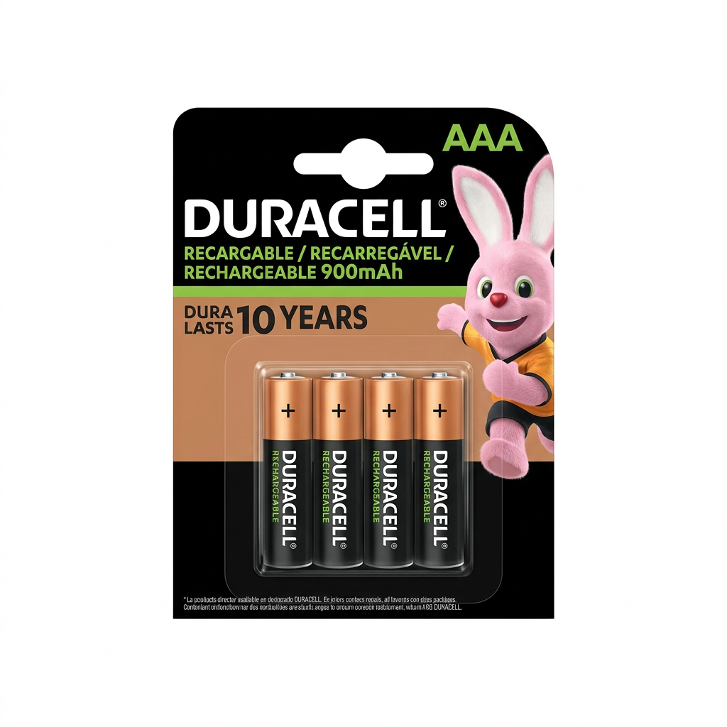 Duracell AAA Recargables 900mAh - Pack 4 baterías en blister