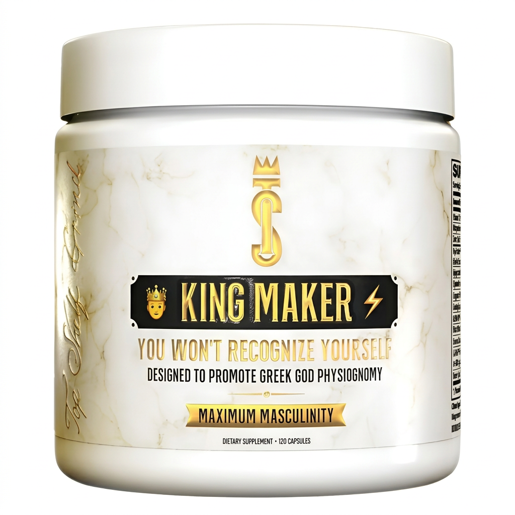 King Maker 120 Cápsulas - Frasco frontal Maximum Masculinity Viral en TikTok Made in USA