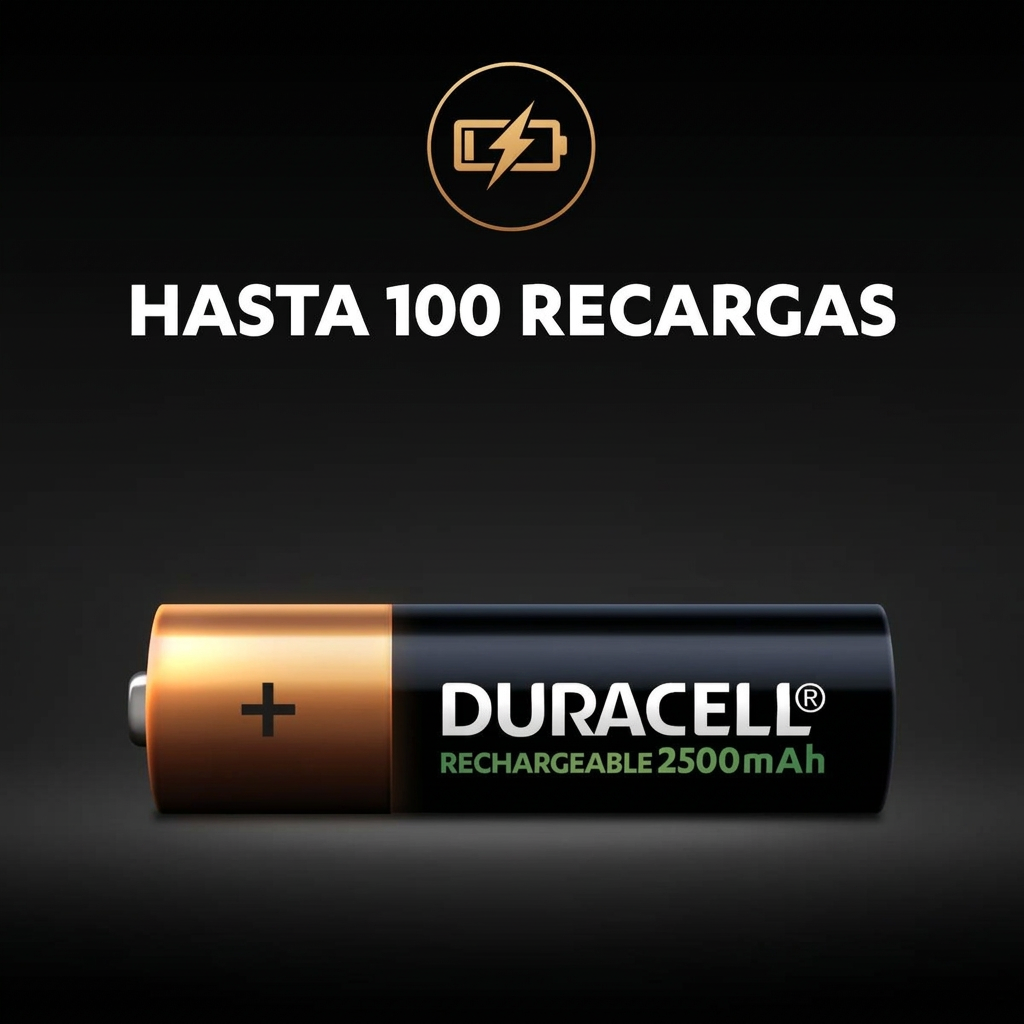 Duracell Rechargeable AA 2500mAh - hasta 100 recargas