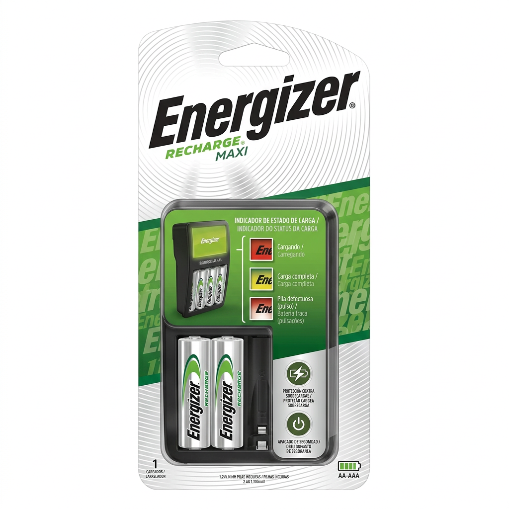 Cargador Energizer Recharge Maxi - Empaque lateral izquierdo