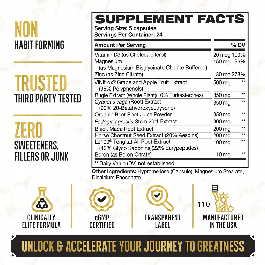 King Maker Supplement Facts - tabla nutrimental completa