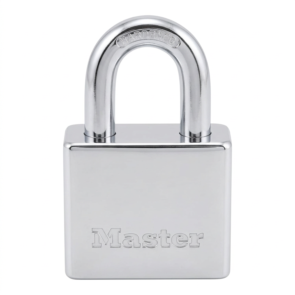 Candado Master Lock 532D - Vista frontal acero gris