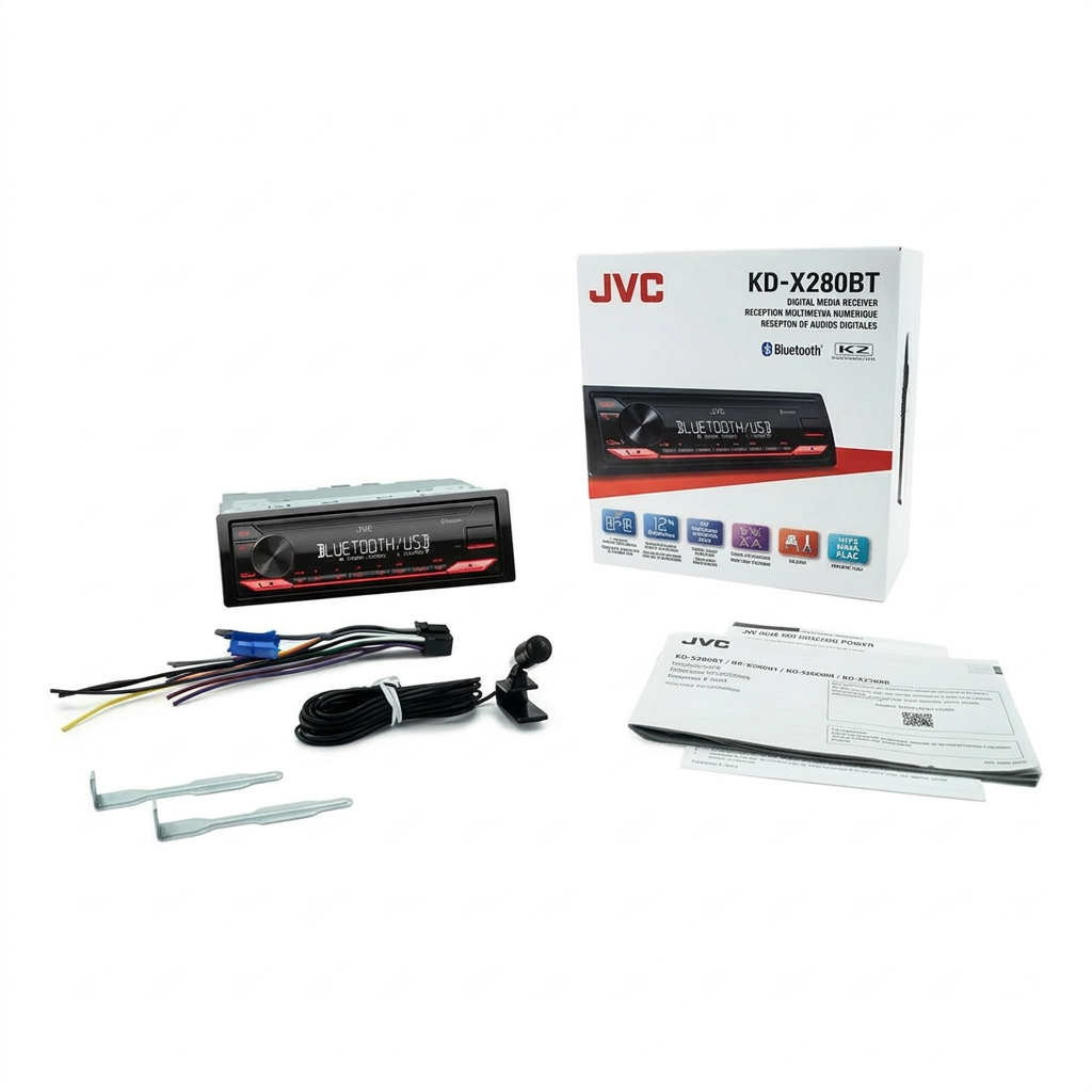 JVC KD-X280BT - Vista lateral trasera con micrófono