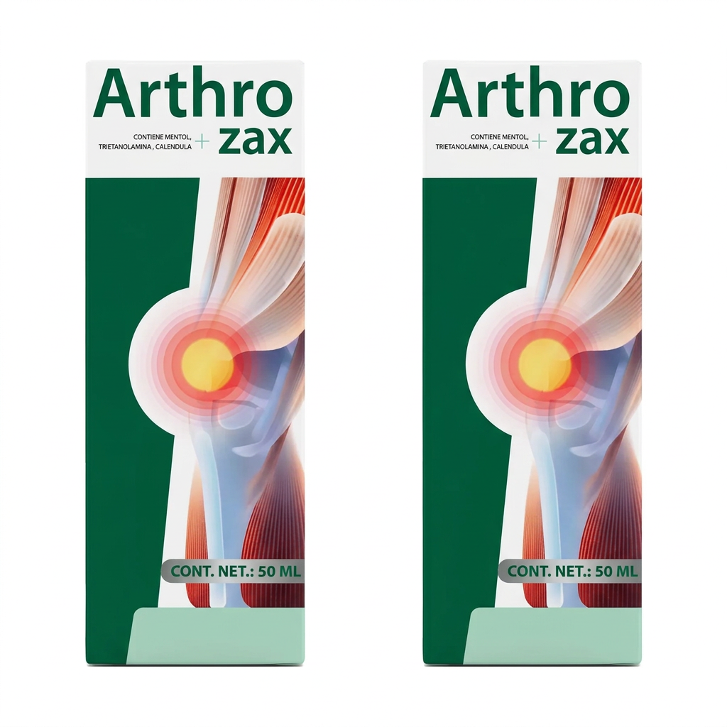 Arthrozax 2-Pack 50ml - Dos cajas frontales con Mentol Trietanolamina y Caléndula