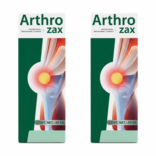 Arthrozax 2-Pack 50ml - Dos cajas frontales con Mentol Trietanolamina y Caléndula