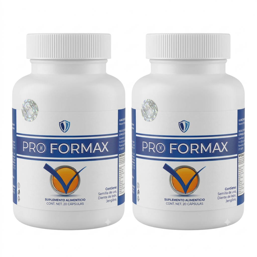 Pro Formax 2-Pack frascos blancos con logo azul