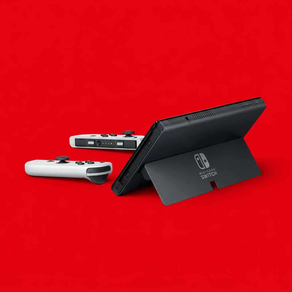 Nintendo Switch OLED - Vista trasera con soporte ajustable