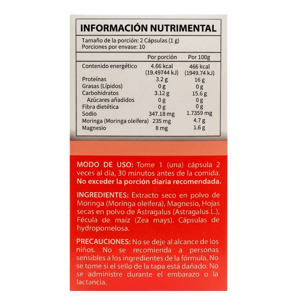 Diaformula información nutrimental e ingredientes
