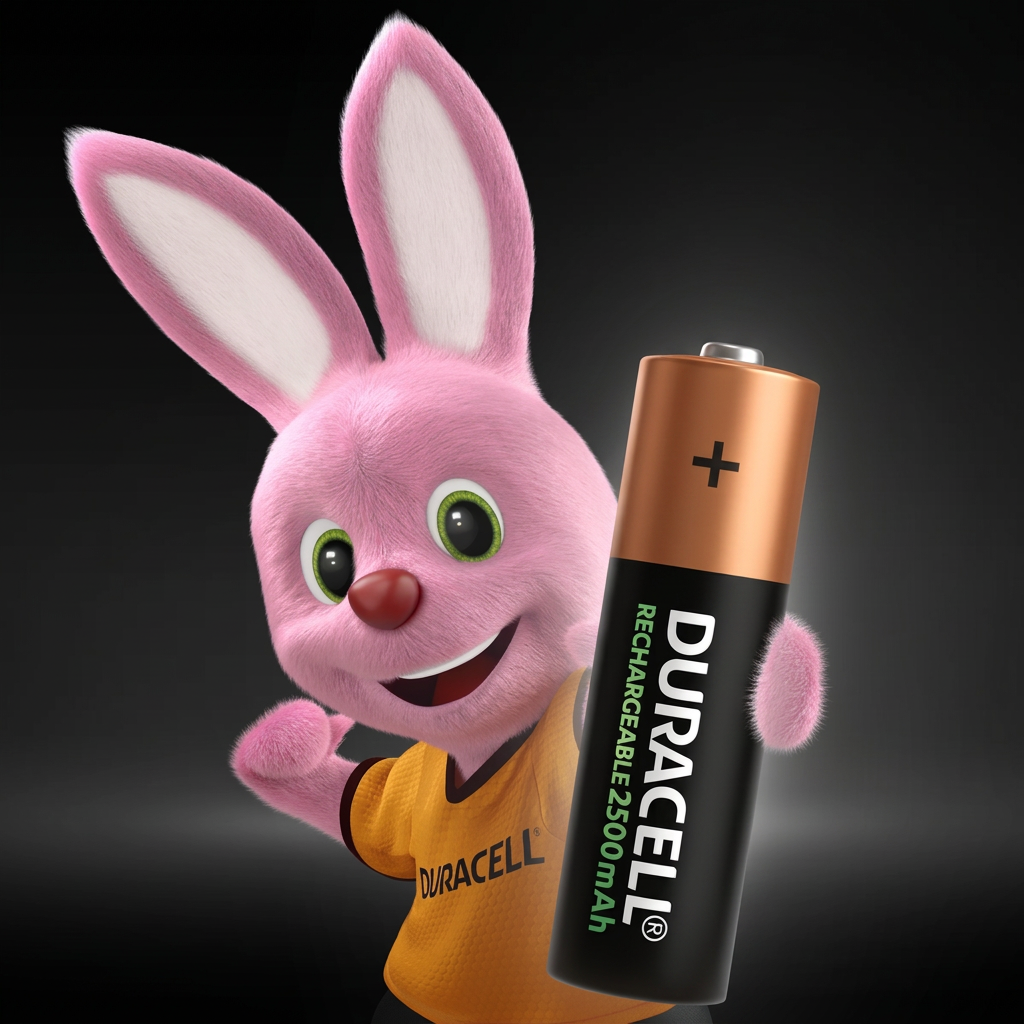 Duracell Rechargeable AA 2500mAh - mascota Duracell con pila