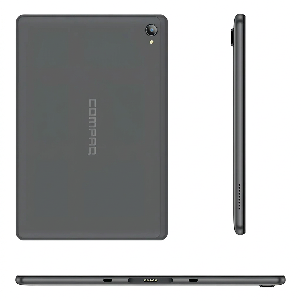 Compaq Q10 Plus - Vista trasera, lateral y frontal inferior