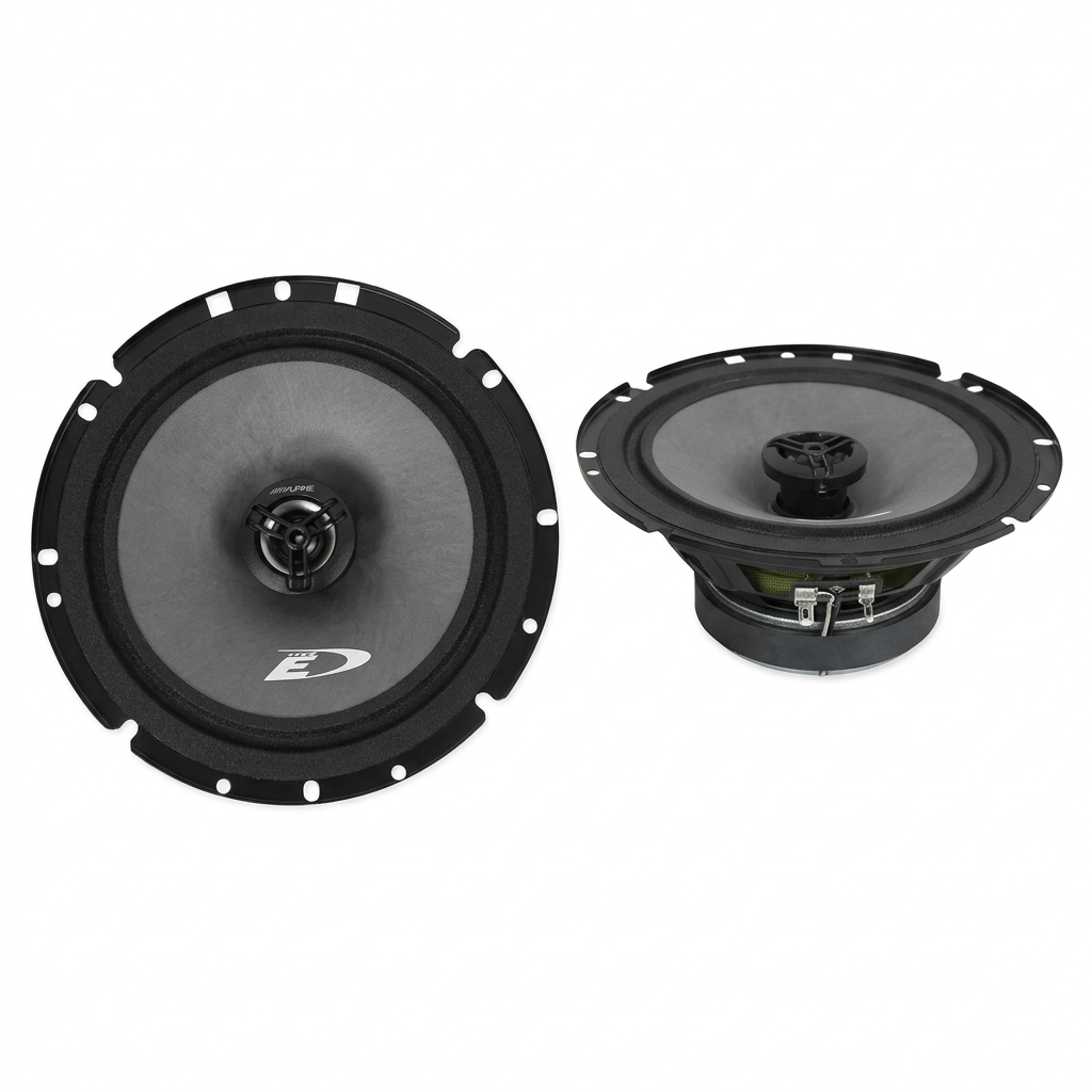Alpine SXE-1726S - vista trasera completa con especificaciones grabadas