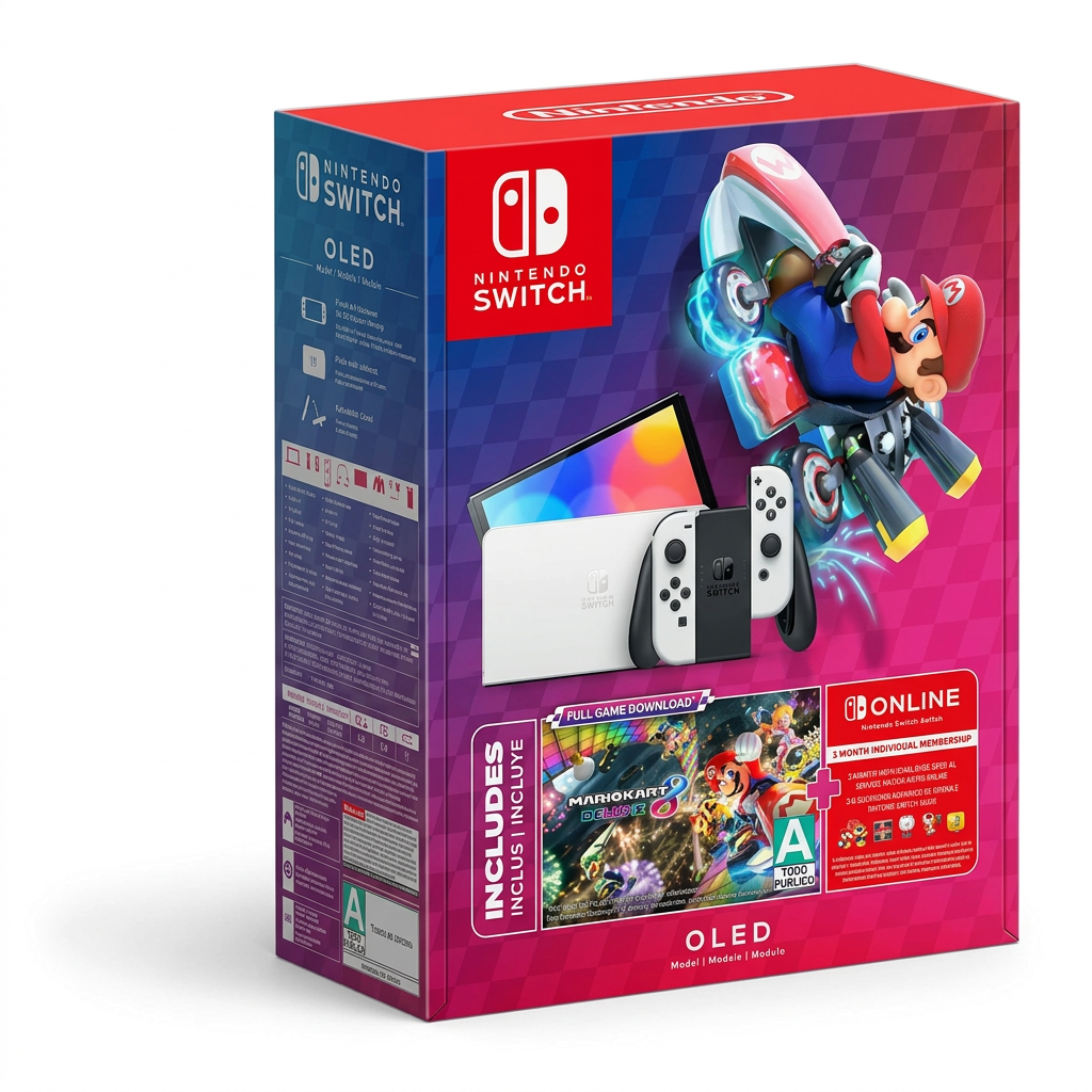 Nintendo Switch OLED Mario Kart 8 Deluxe Bundle - Caja