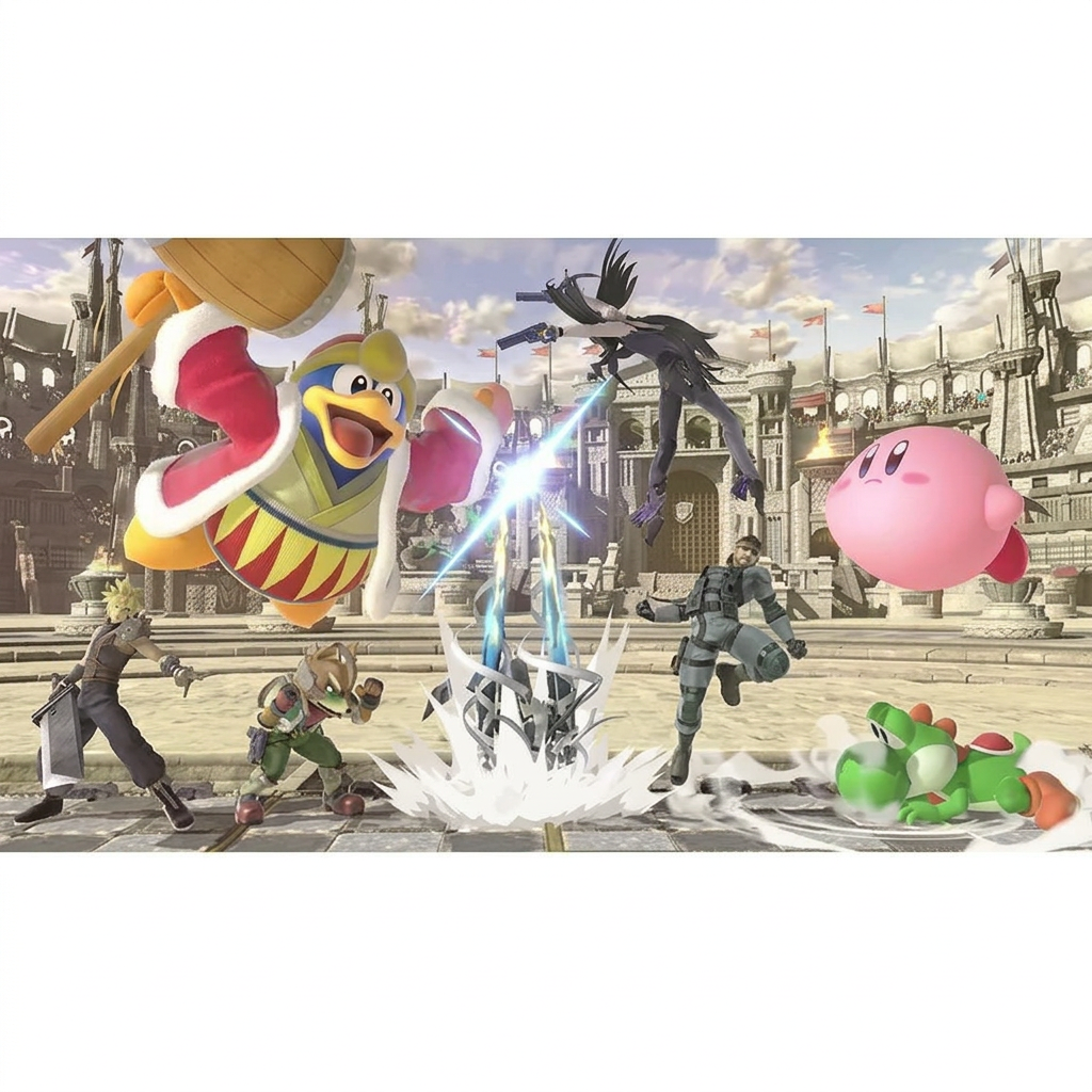 Super Smash Bros. Ultimate - Gameplay multijugador Kirby King Dedede Fox