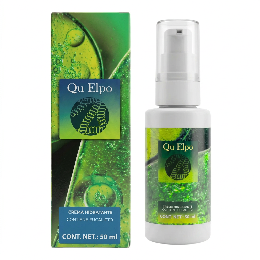 Qu Elpo Crema Hidratante 2-Pack - caja y frasco con dispensador