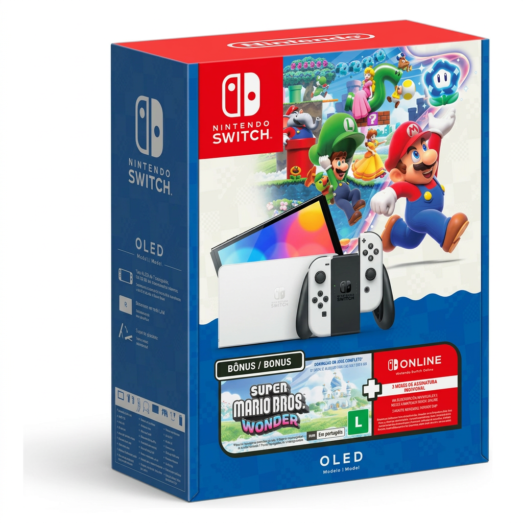 Nintendo Switch OLED Bundle Super Mario Bros. Wonder - Caja