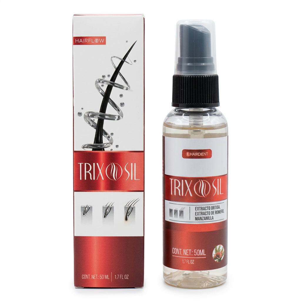 Trixosil - caja y frasco spray con ingredientes naturales