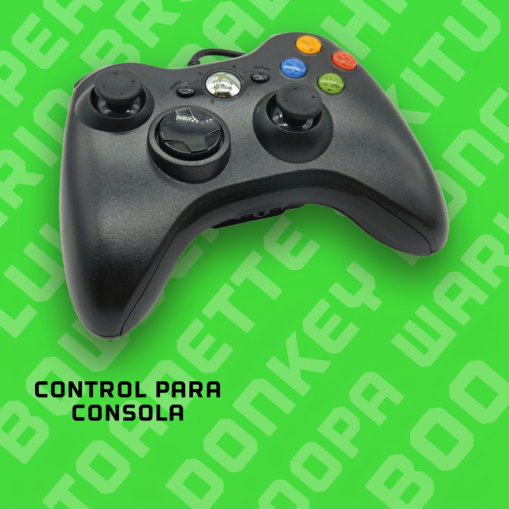 Control Alámbrico Negro Xbox 360 – Control para consola