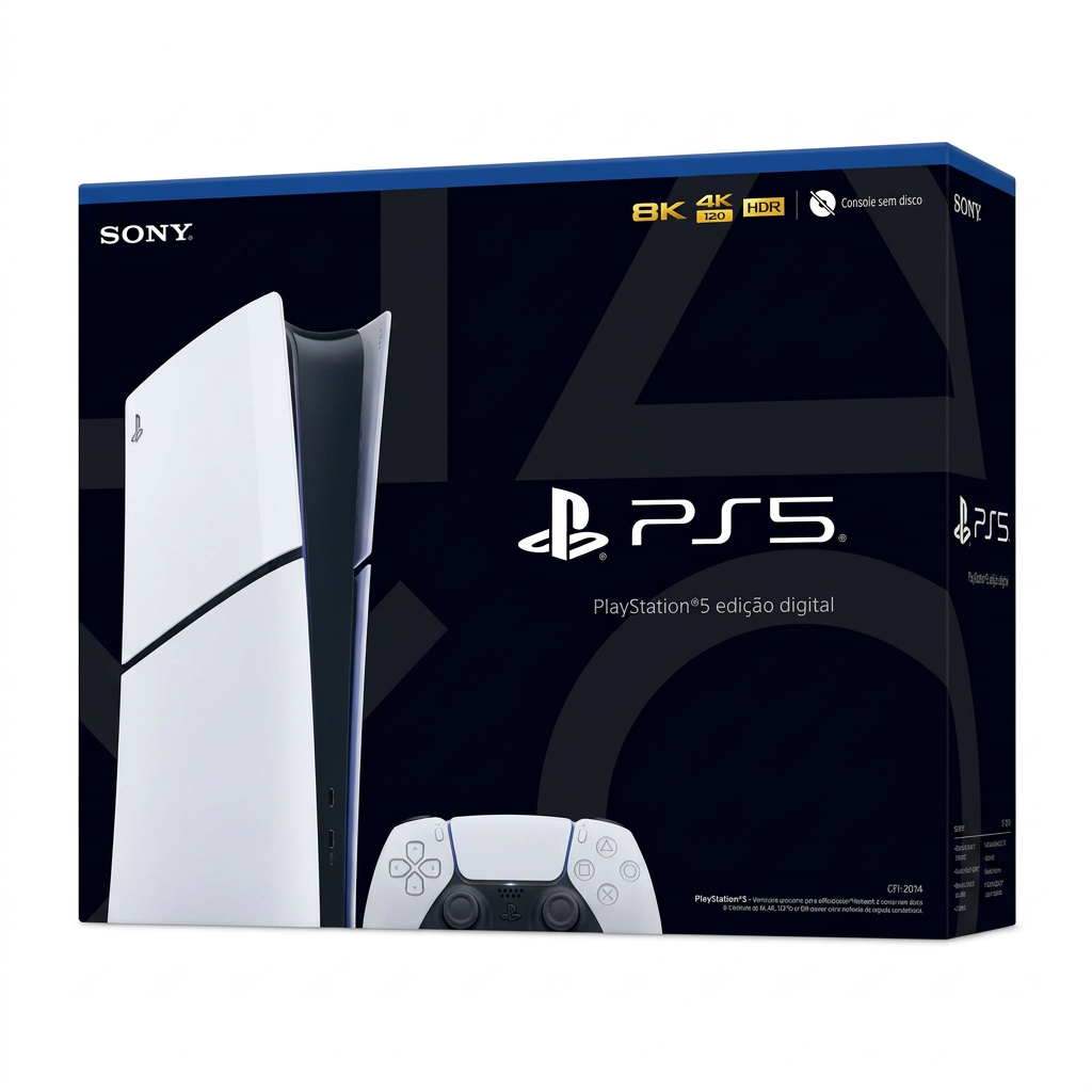 PS5 Slim Digital Edition - Vista lateral de la consola