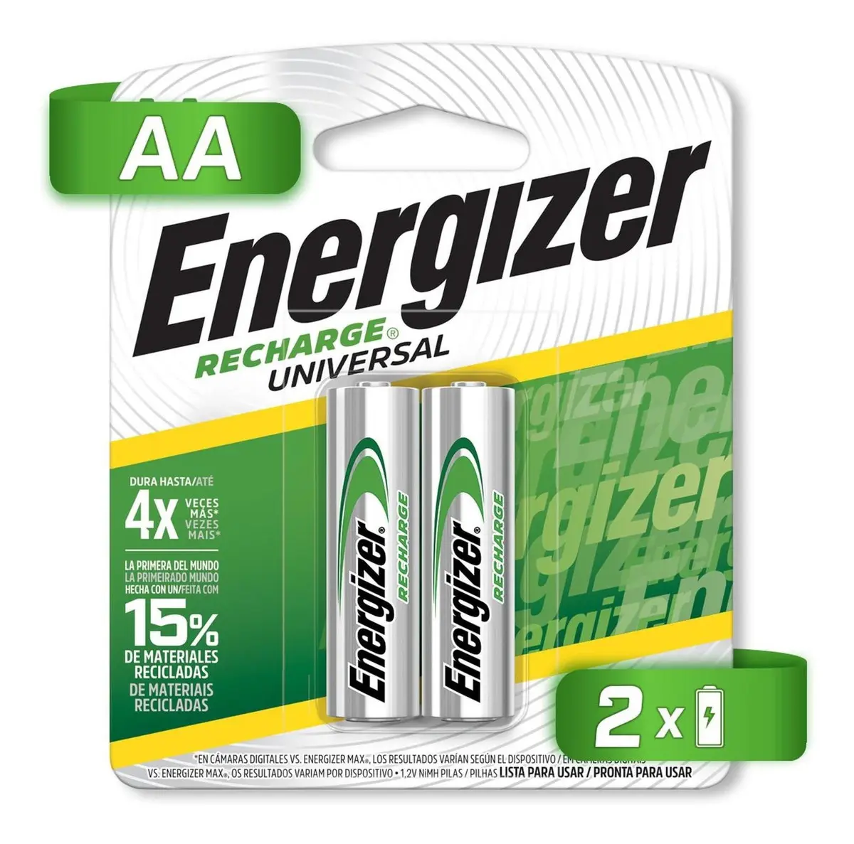 Pilas Energizer AA 2000mAh Pack 2 - empaque frontal