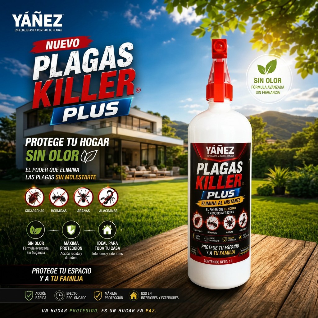 Plagas Killer Plus - Sin olor, acción rápida, protege tu hogar