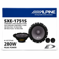 Bocinas Alpine SXE-1751S - Caja frontal con woofer, midrange y tweeters