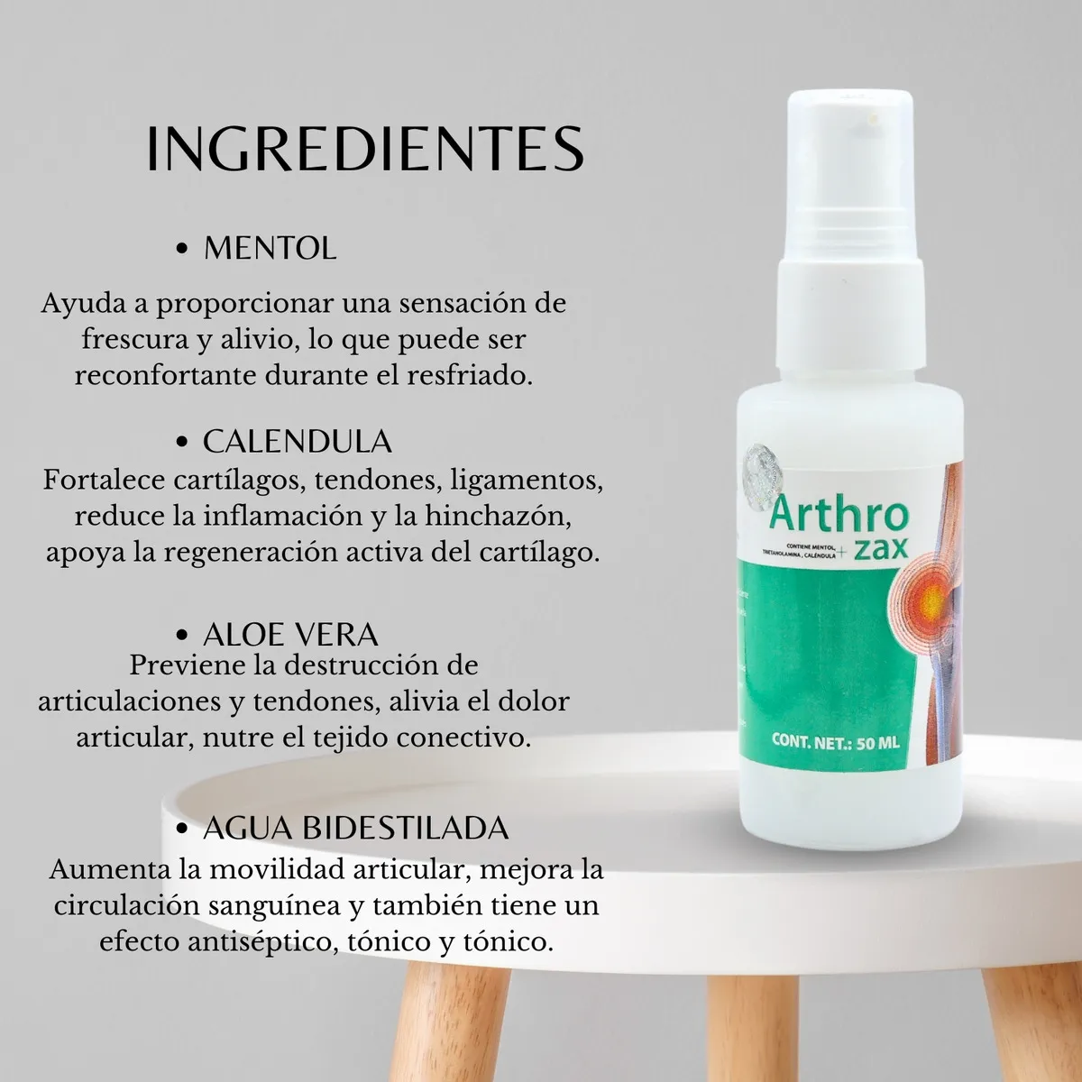 Arthrozax Gel 50ml - Frasco spray vista frontal