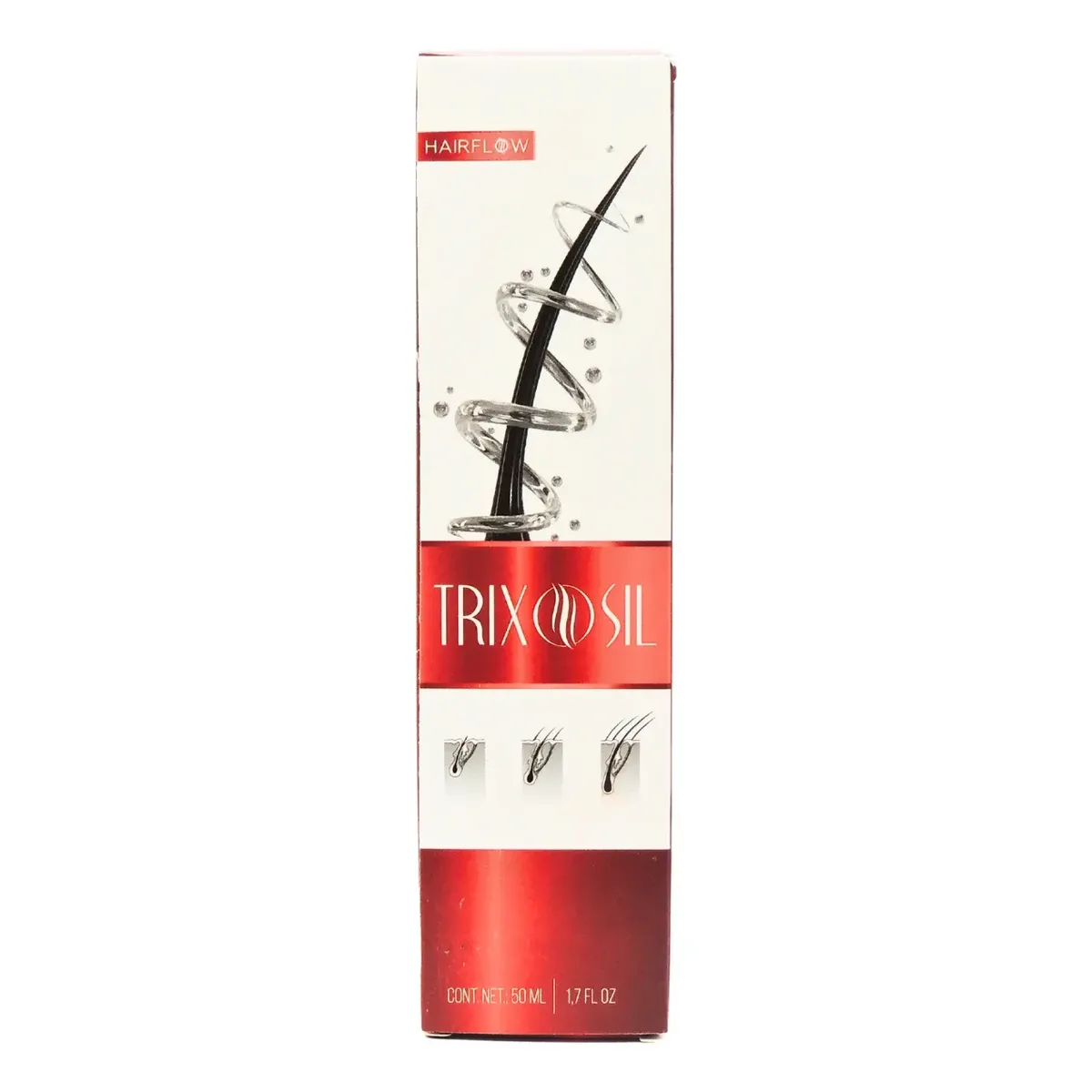 Trixosil 50ml - Vista lateral caja Hairflow