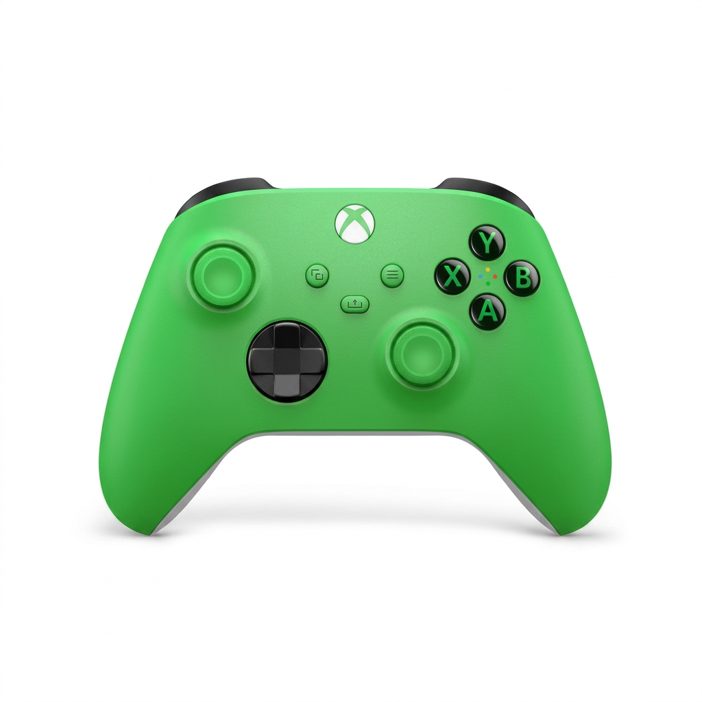 Control Xbox Velocity Green - vista frontal verde vibrante