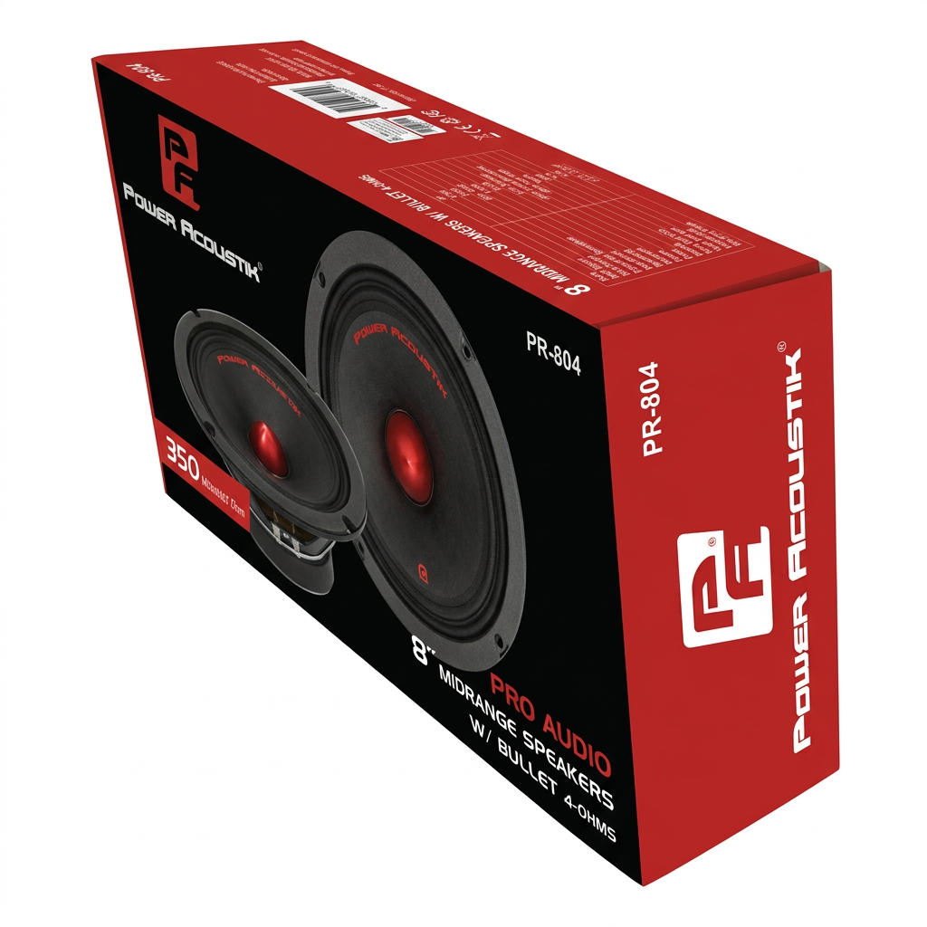 Power Acoustik PR-804 - Caja del producto lateral