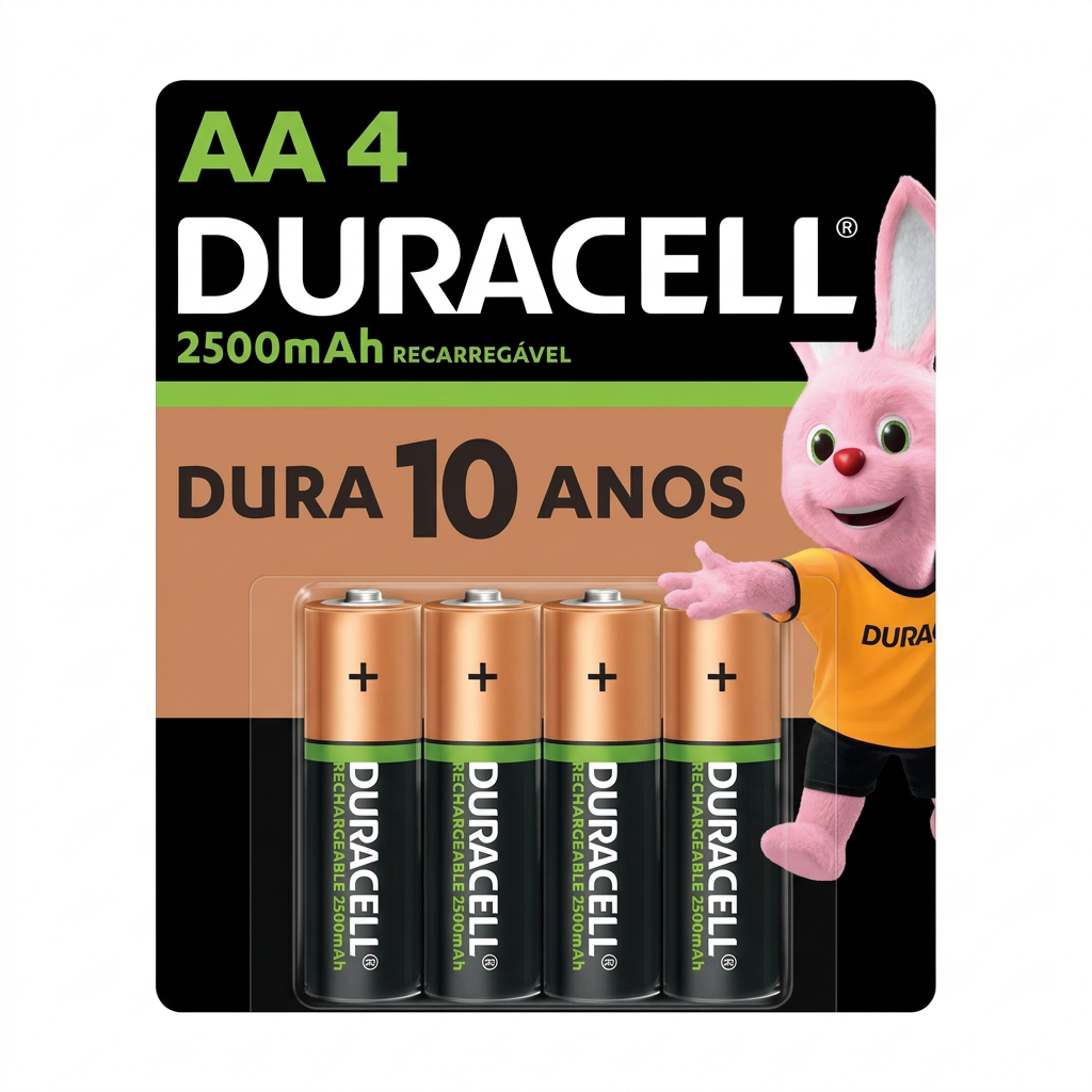 Duracell AA Recargables 2500mAh Pack x4 - Empaque frontal