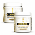 King Maker 2-Pack frascos blancos con logo dorado