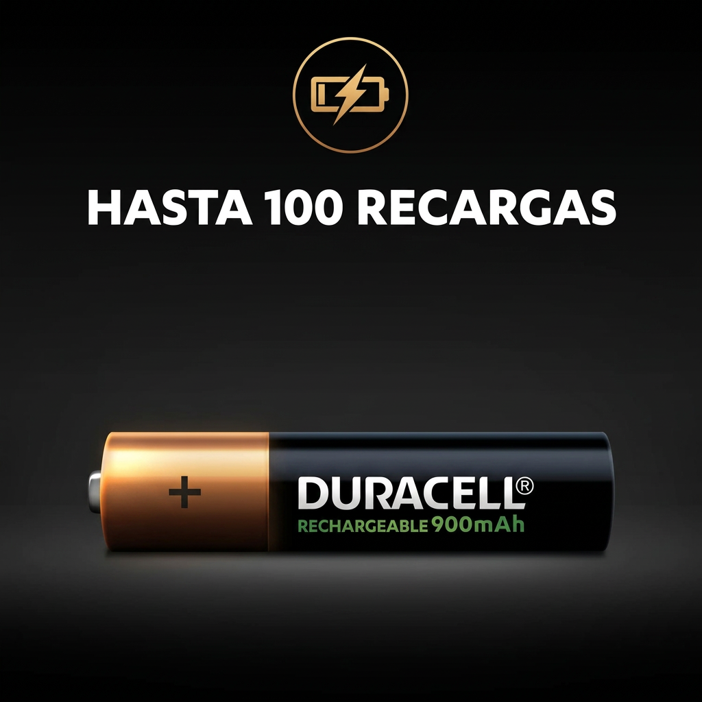Duracell AAA Recargable 900mAh - Hasta 100 recargas
