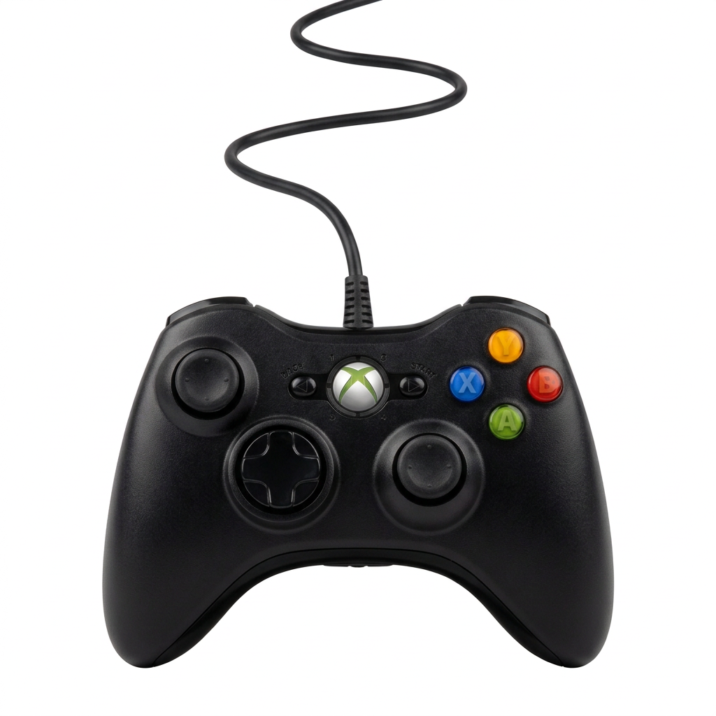 Control Alámbrico Negro Xbox 360 – Vista frontal