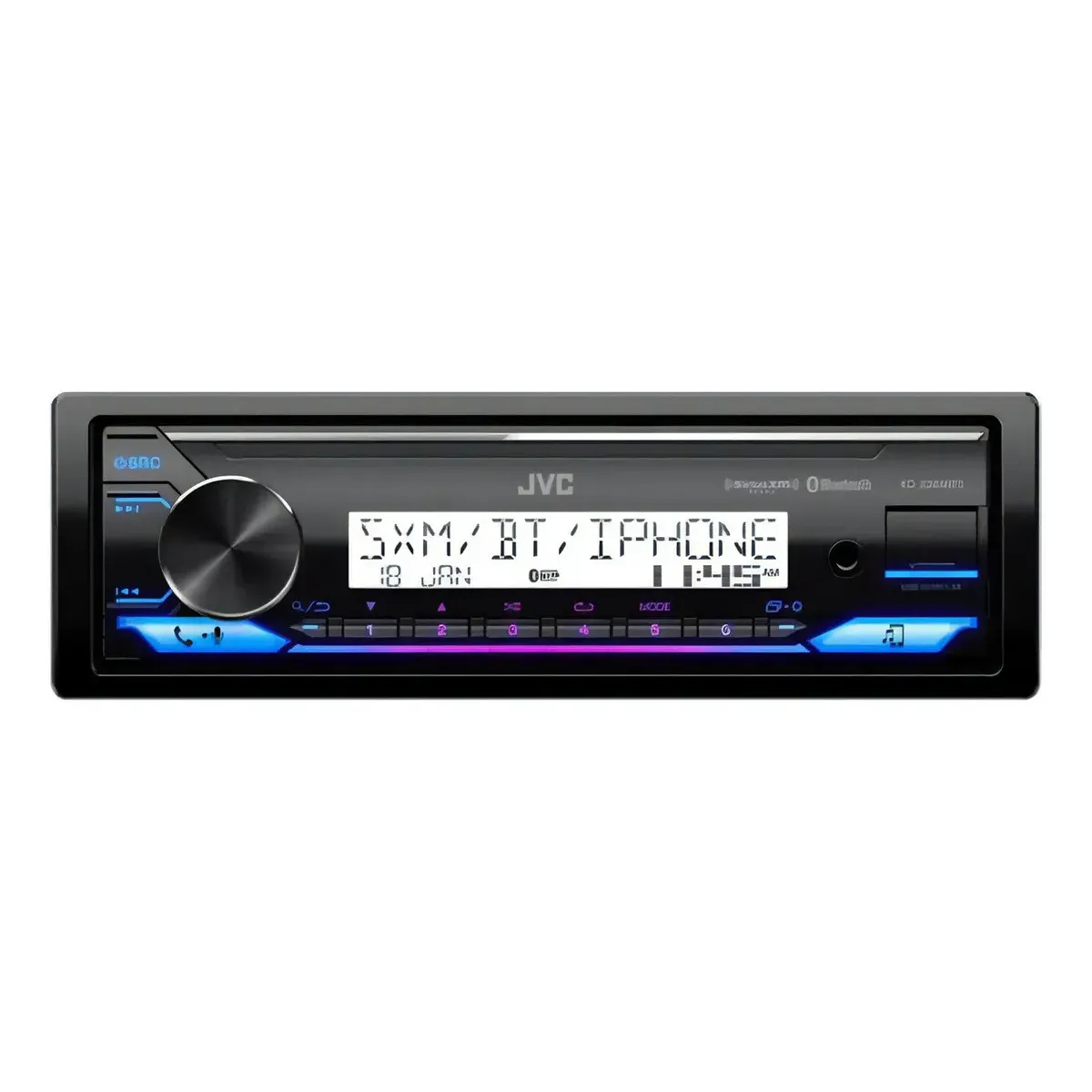 JVC KD-X38MBS - Vista frontal con pantalla encendida