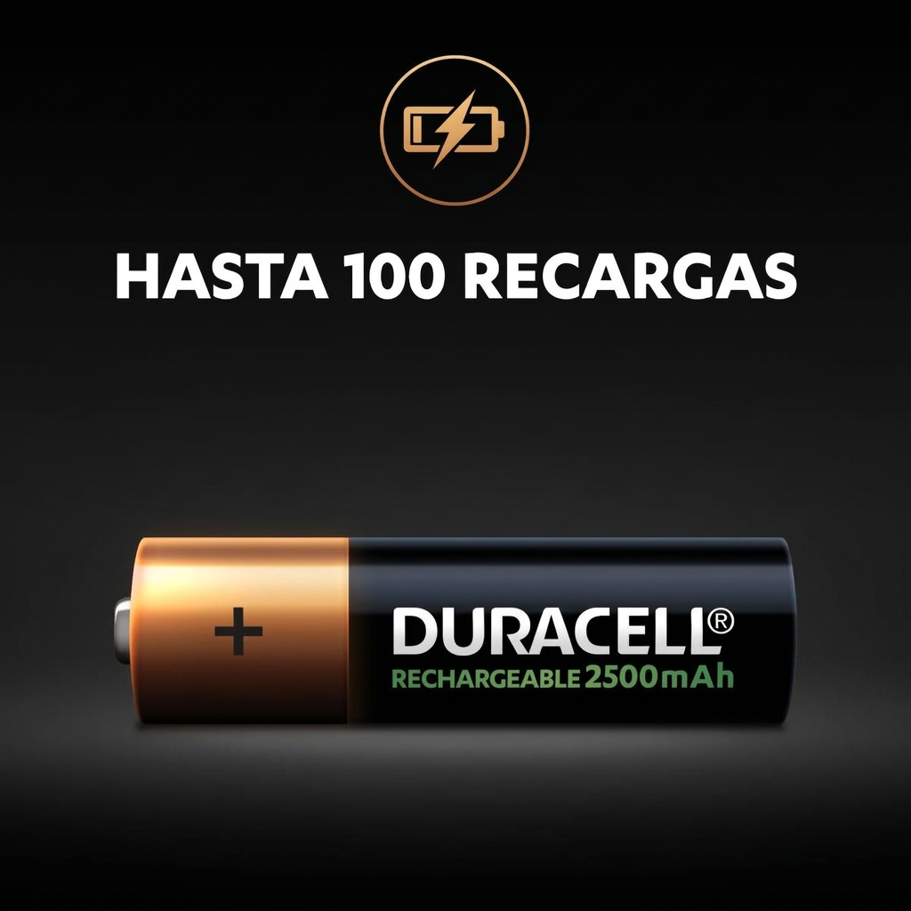 Duracell AA Recargable - Hasta 100 recargas