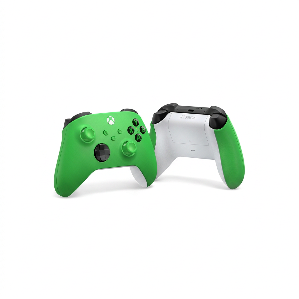 Control Xbox Velocity Green - vista frontal y trasera