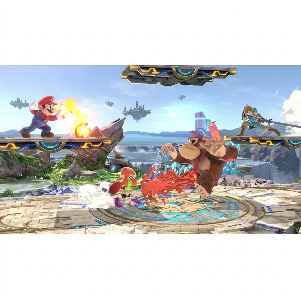 Super Smash Bros. Ultimate - Gameplay Mario vs Donkey Kong