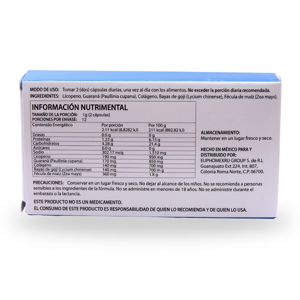 Prosamol UNO información nutrimental e ingredientes